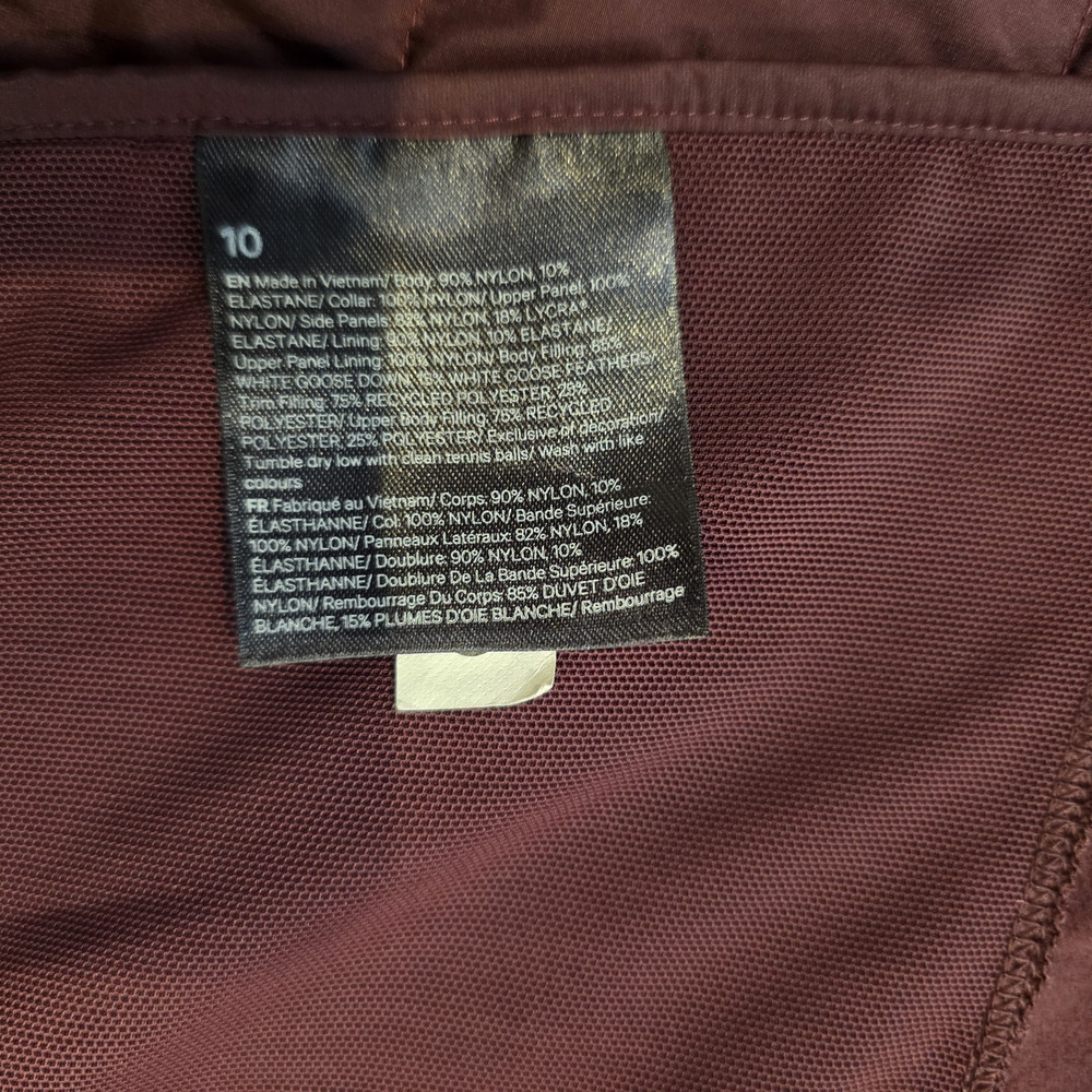 Lululemon Down For It All Vest Garnet Red Goose Down Puffer Size 10 NWOT W4CB0S - Picture 9 of 15